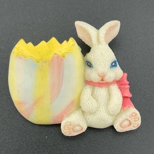 Vintage Bunny Rabbit Easter Egg Brooch Pin